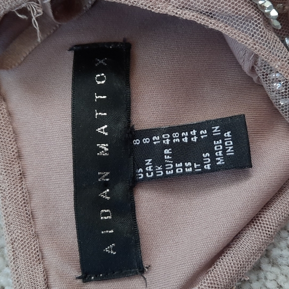 NWOT! AIDEN MATTOX BLUSH BEADED DESIGNER DRESS  GOWN SIZE 8 - Picture 4 of 15